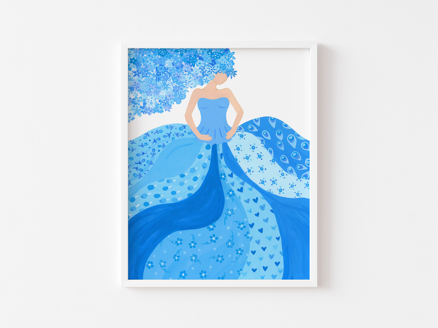 Whimsical Blue Dress Art Print
