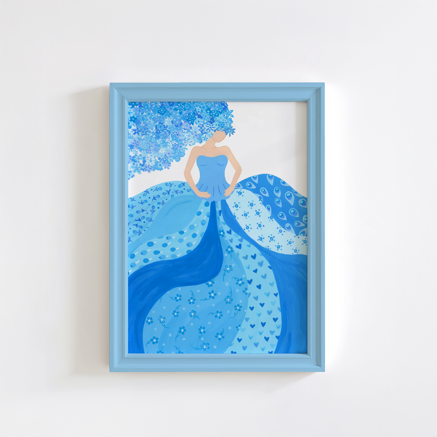Whimsical Blue Dress Art Print