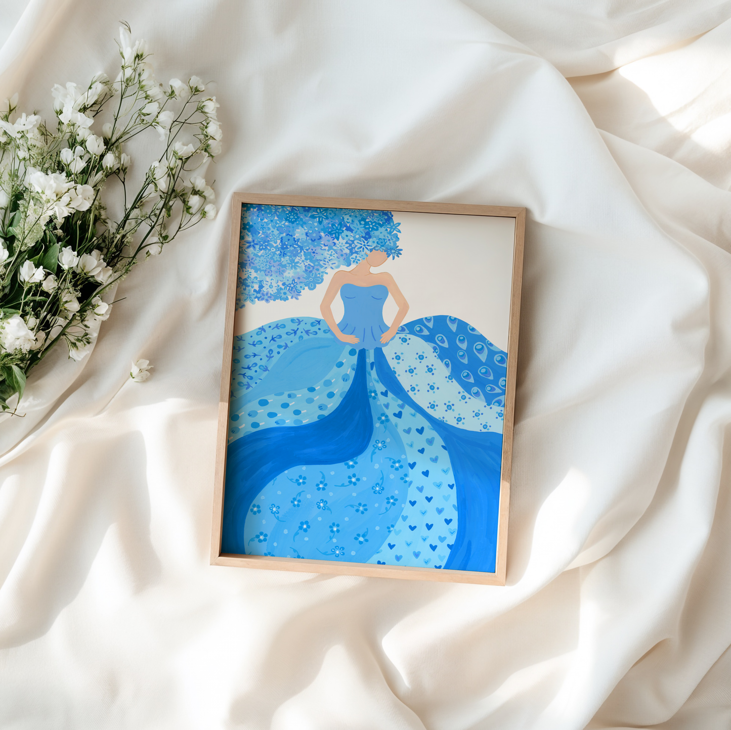 Whimsical Blue Dress Art Print