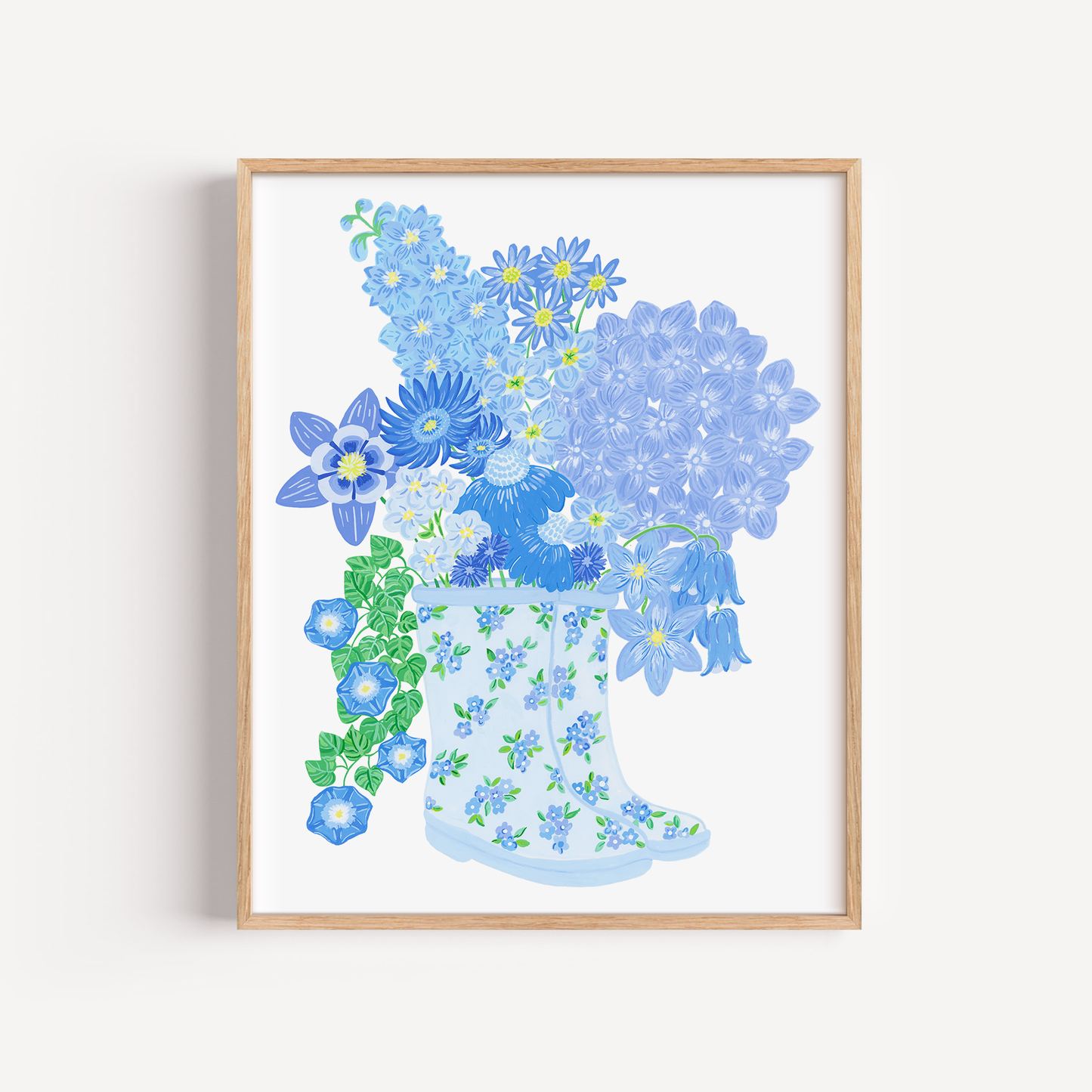 Big Blue Bouquet Art Print