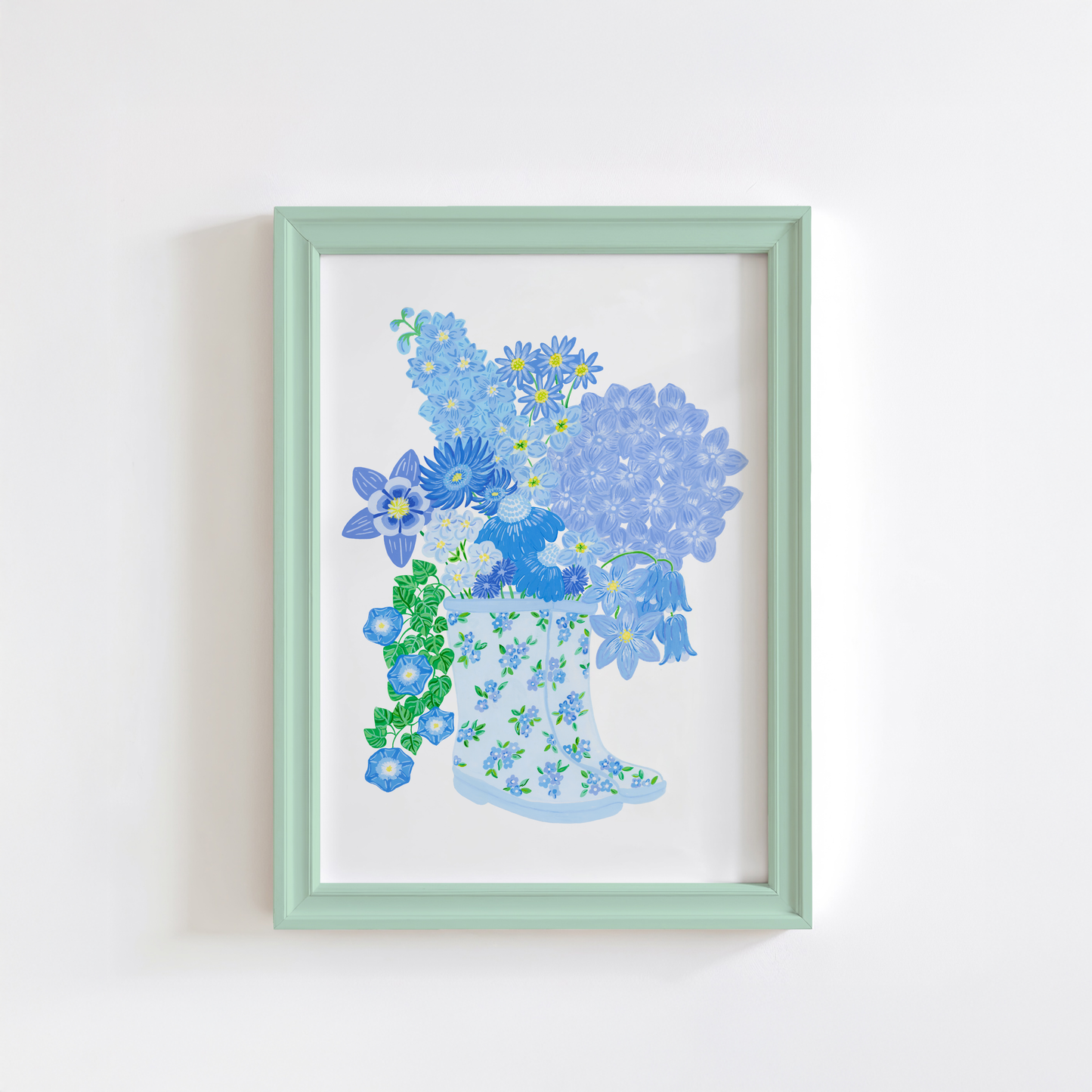 Big Blue Bouquet Art Print
