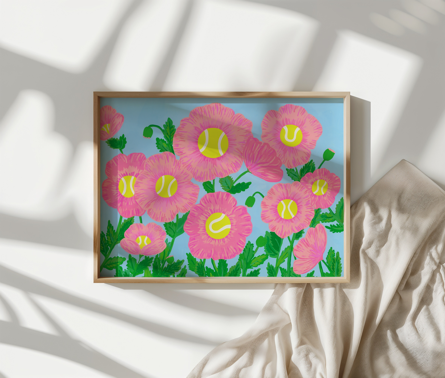 Pink Tennis Poppies Art Print