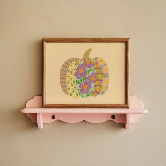 Patchwork Pumpkin Art Print