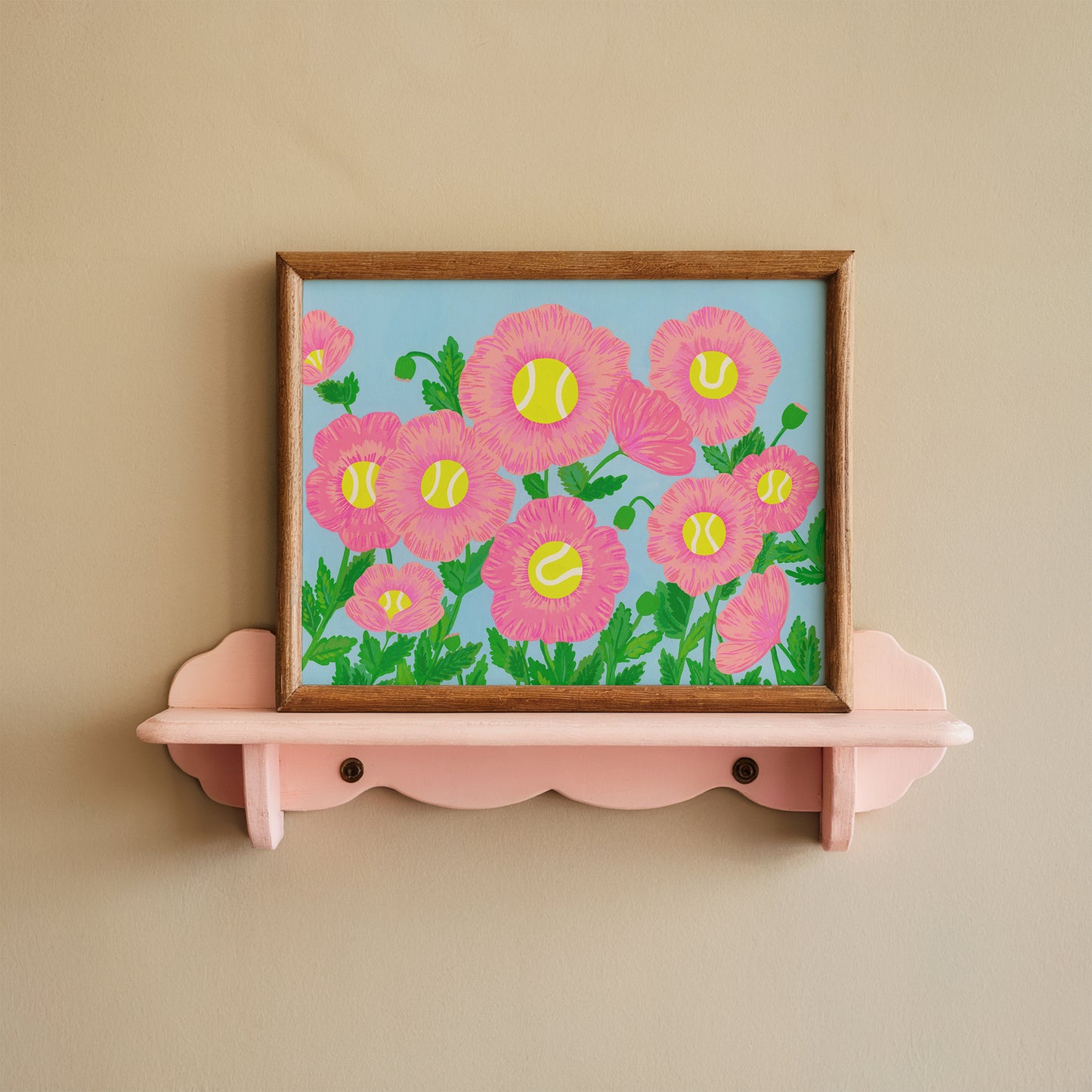 Pink Tennis Poppies Art Print