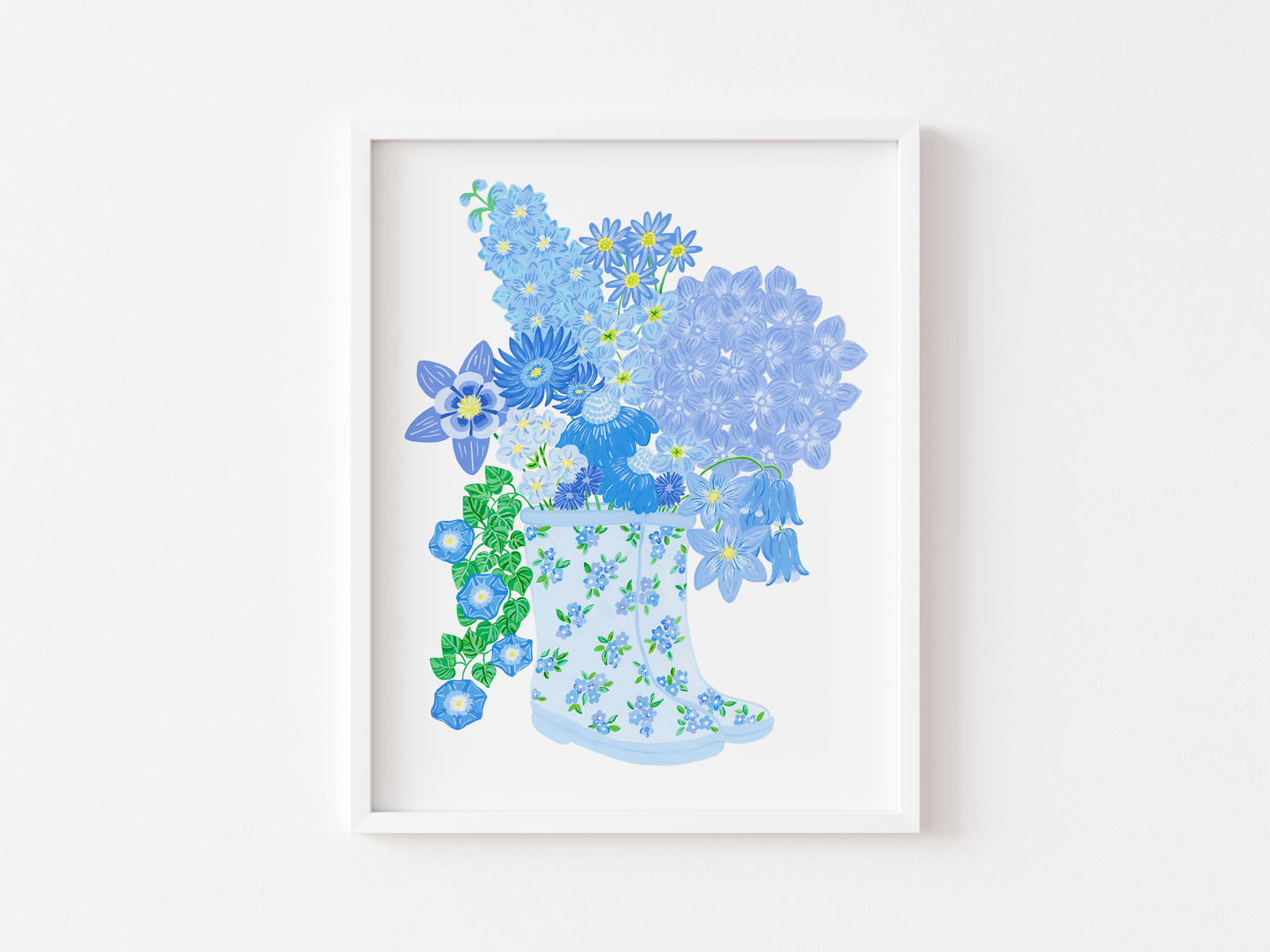 Big Blue Bouquet Art Print