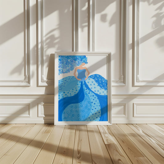 Whimsical Blue Dress Art Print