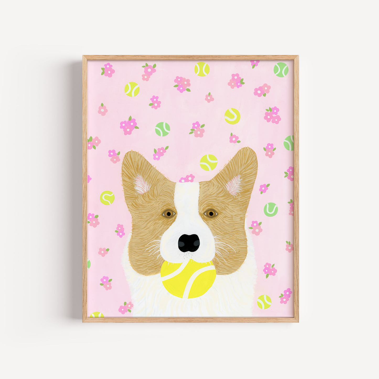 Tennis Corgi Art Print