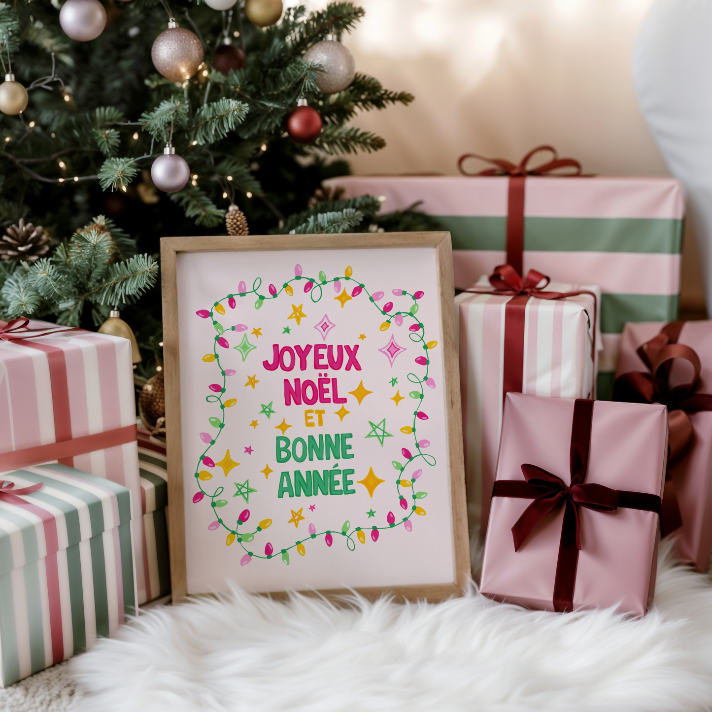 Joyeux Noel "Merry Christmas" Art Print