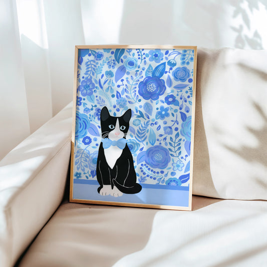 Tuxedo Cat Art Print