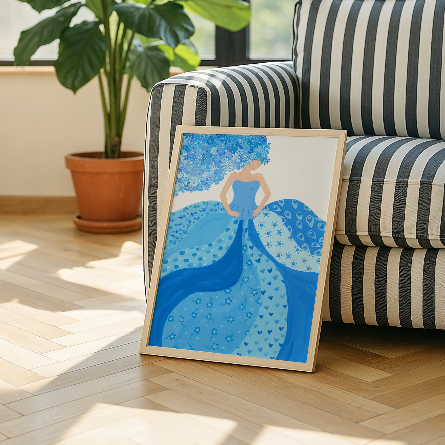 Whimsical Blue Dress Art Print