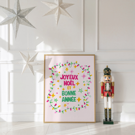 Joyeux Noel "Merry Christmas" Art Print