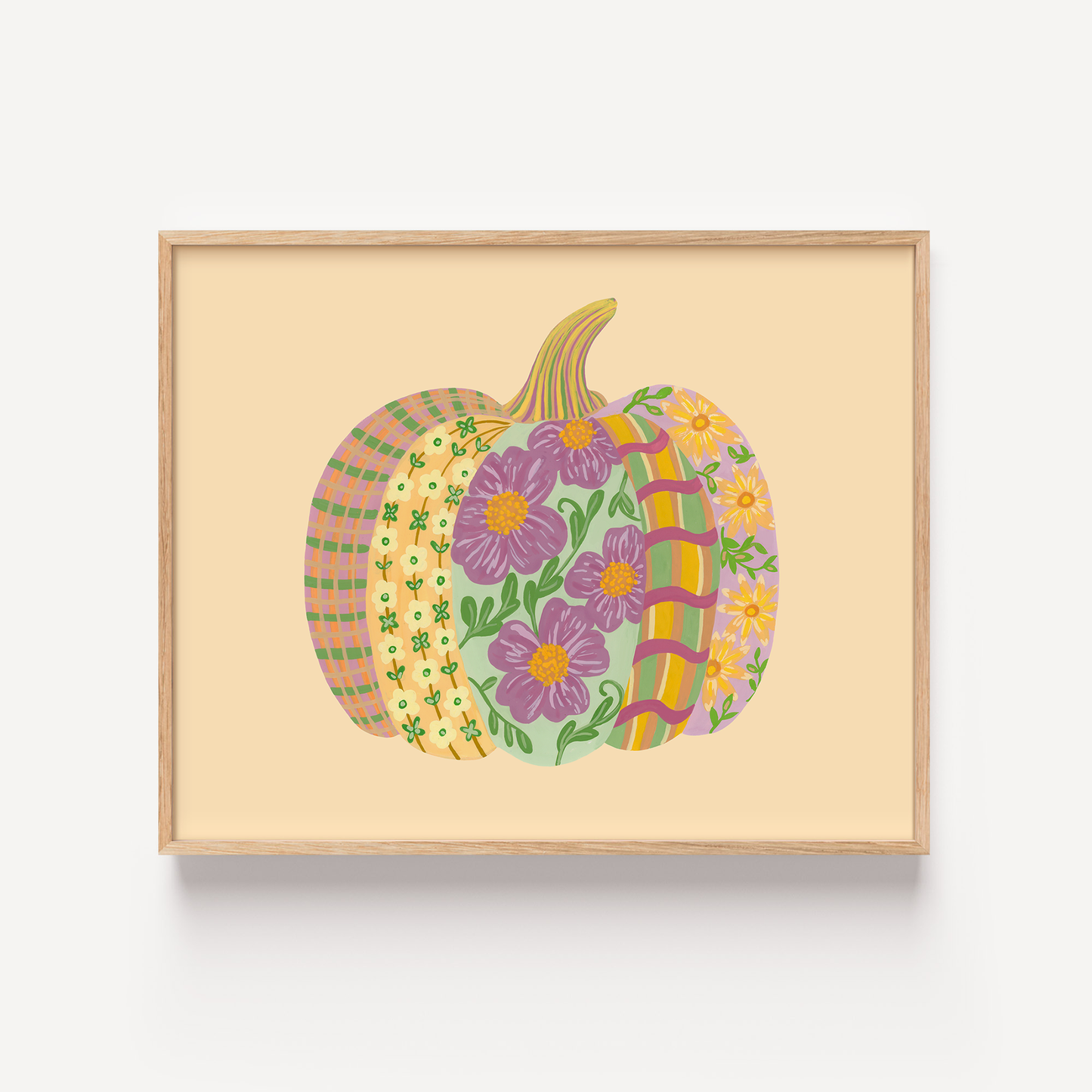 Patchwork Pumpkin Art Print