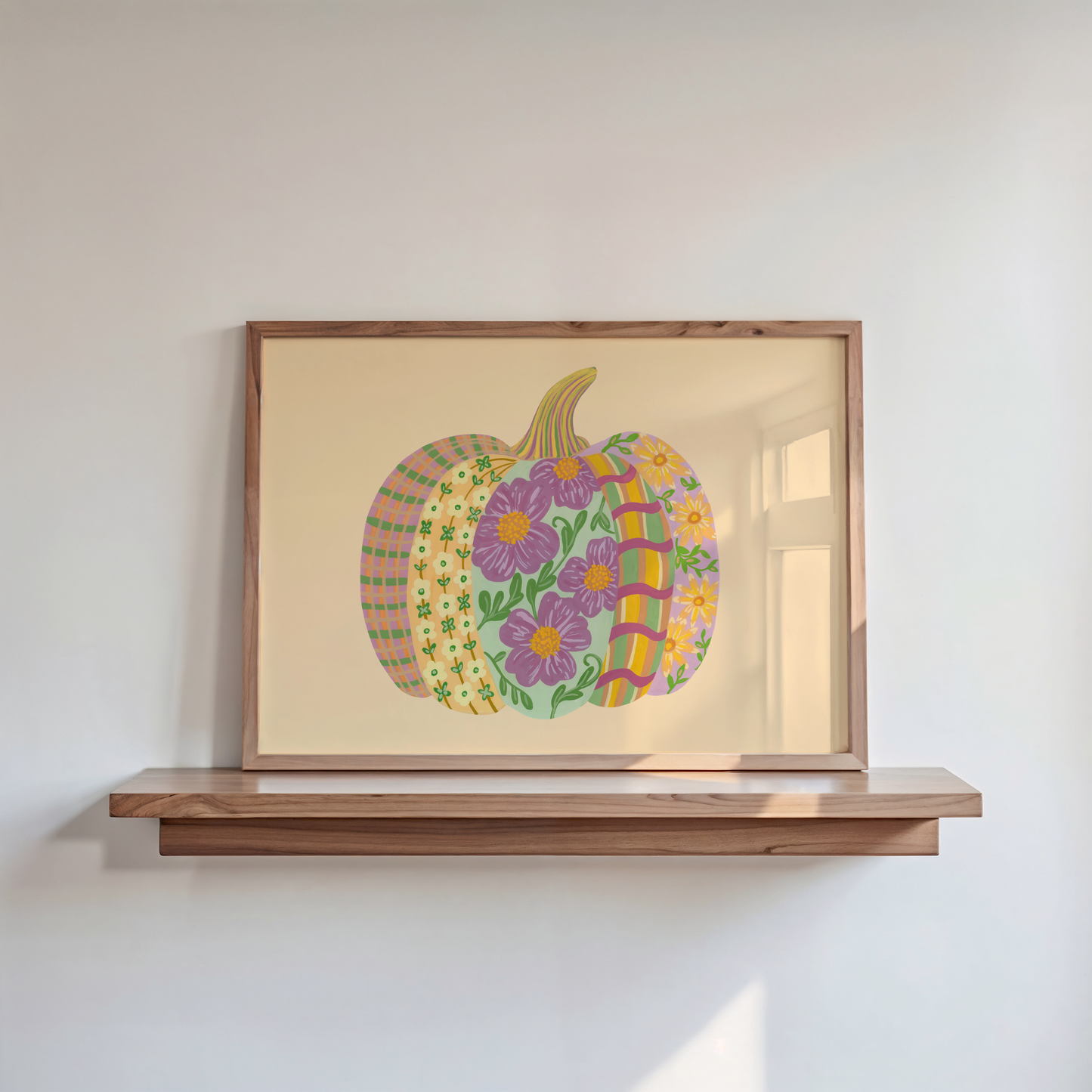 Patchwork Pumpkin Art Print