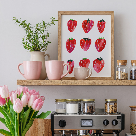 Big Strawberries Art Print