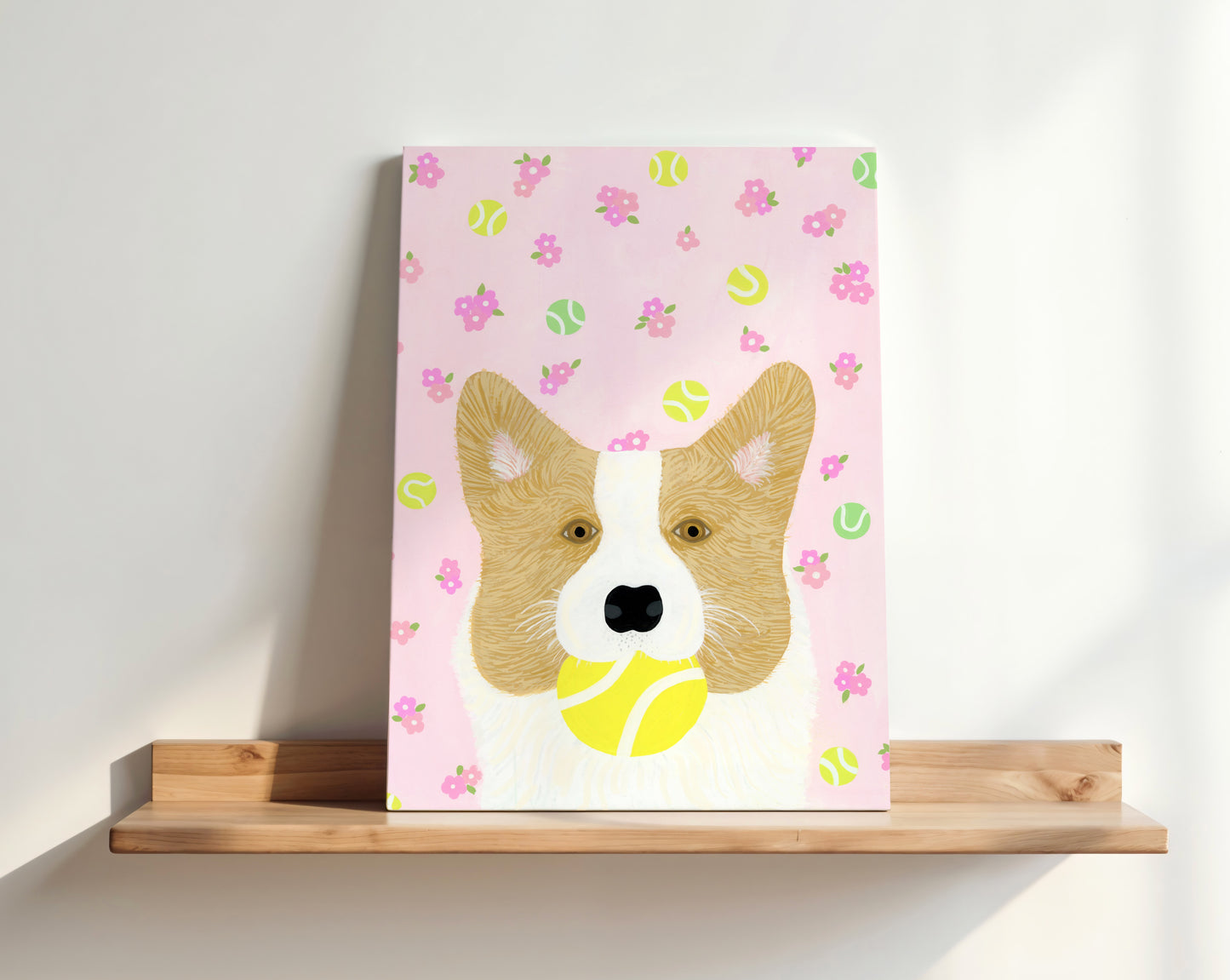 Tennis Corgi Art Print