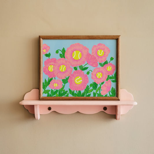 Pink Tennis Poppies Art Print